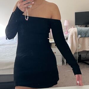 Zara Black Off-Shoulder Dress